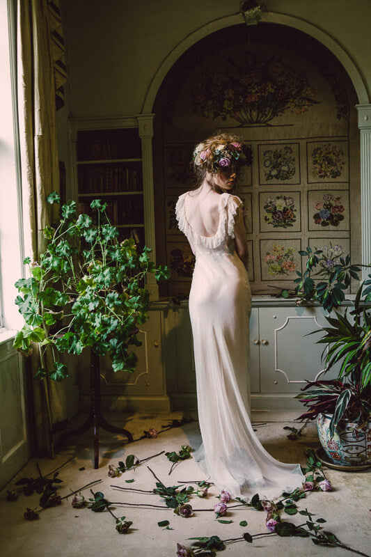 Beth's Polka Dot Tea Length Wedding Gown - Elvi Design