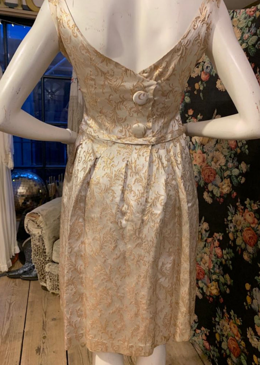 sachin and babi light blue dress Metallic Thread Brocade Cocktail Dress