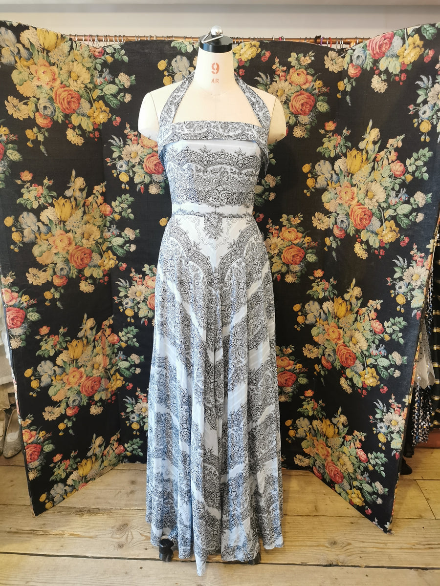 1950s Full Skirter Floral Halter Dress main image 1