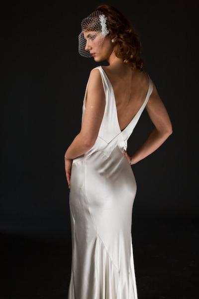 1930's Style Silk Satin Bias 'Mermaid' Wedding Dress| Hope & Harlequin Hope and Harlequin 1930's Style Silk Satin Bias 'Mermaid' Wedding Dress| Hope & Harlequin Hope and Harlequin