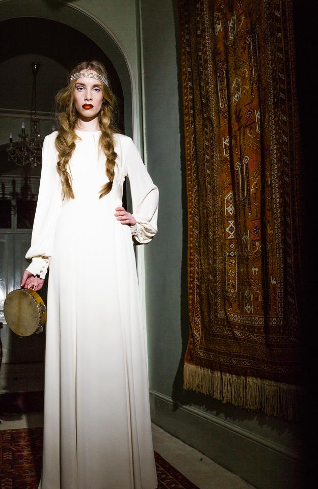 Ossie Clark Inspired Maxi Bridal Gown, Made To Order| Hope