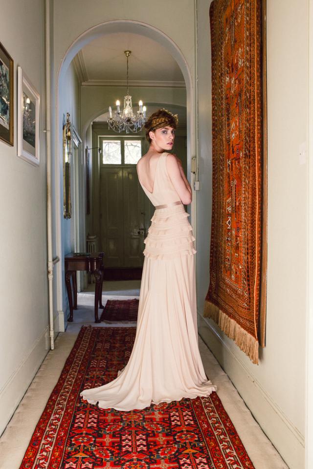 silk crepe de chine wedding dress Vintage Style Flapper Wedding Dress, Made To Order
